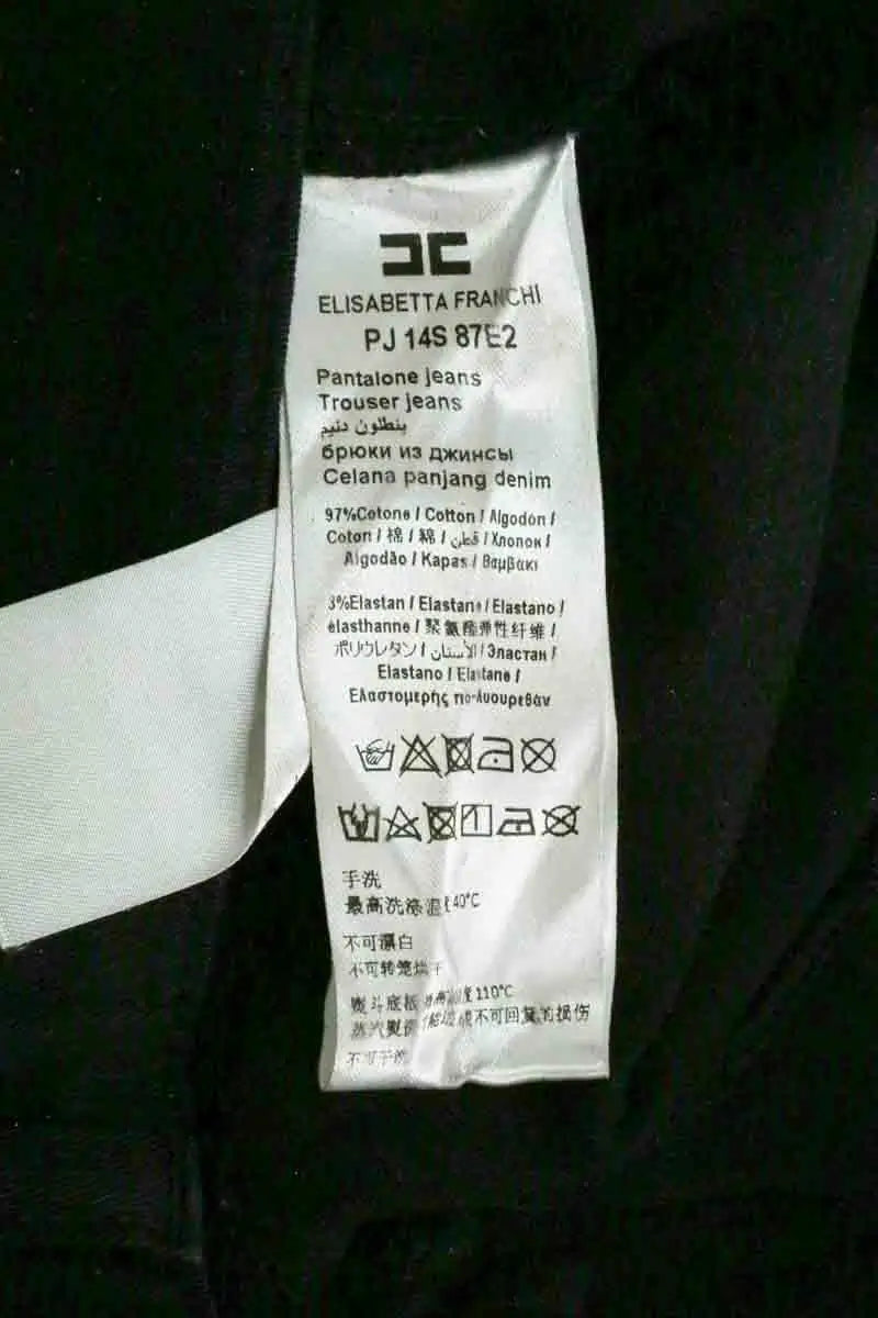 Jean slim Elisabetta Franchi Noir en Coton