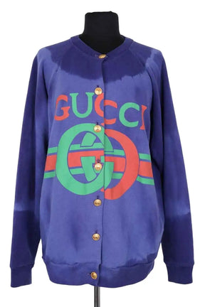 Cardigan Gucci Bleu en Coton, taille XS - Seconde Main