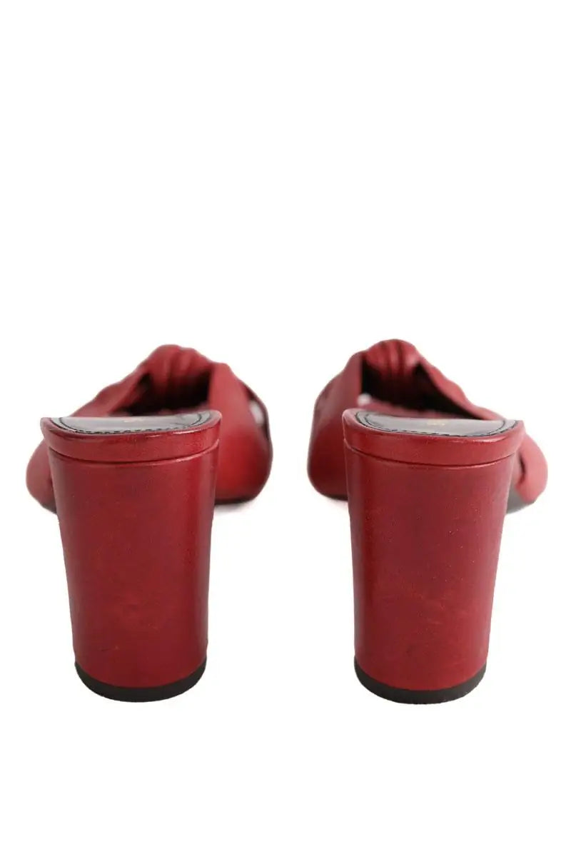 Talons Saint Laurent Rouge en Cuir