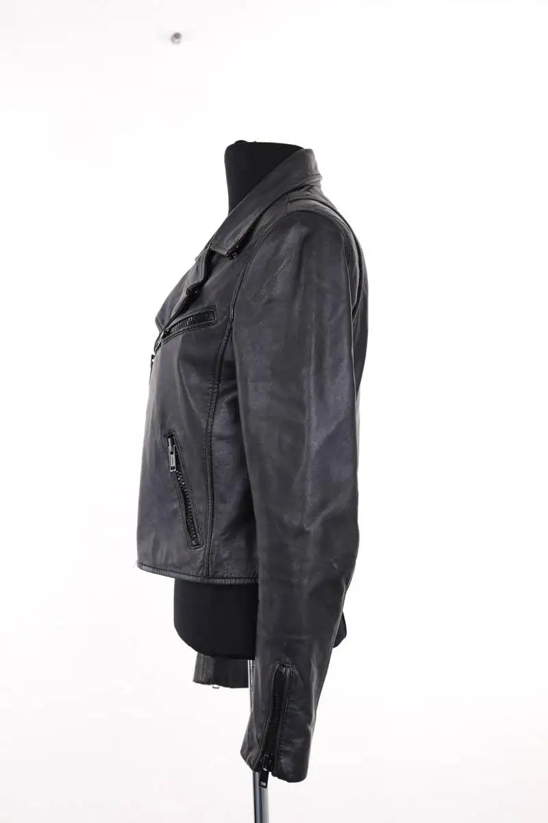 Veste Maje Noir en Cuir