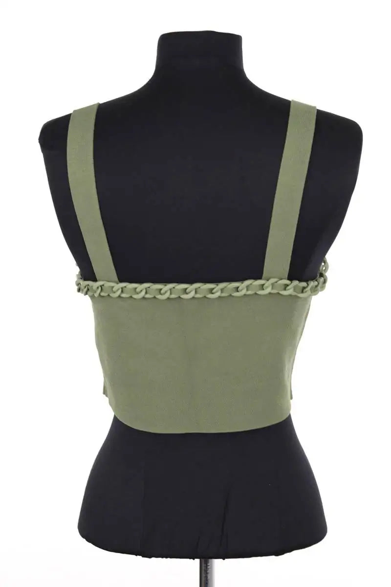Top sans manche Maje Vert en Viscose