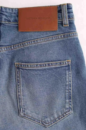 Jean slim Victoria Beckham High Rise Julia Bleu en Coton