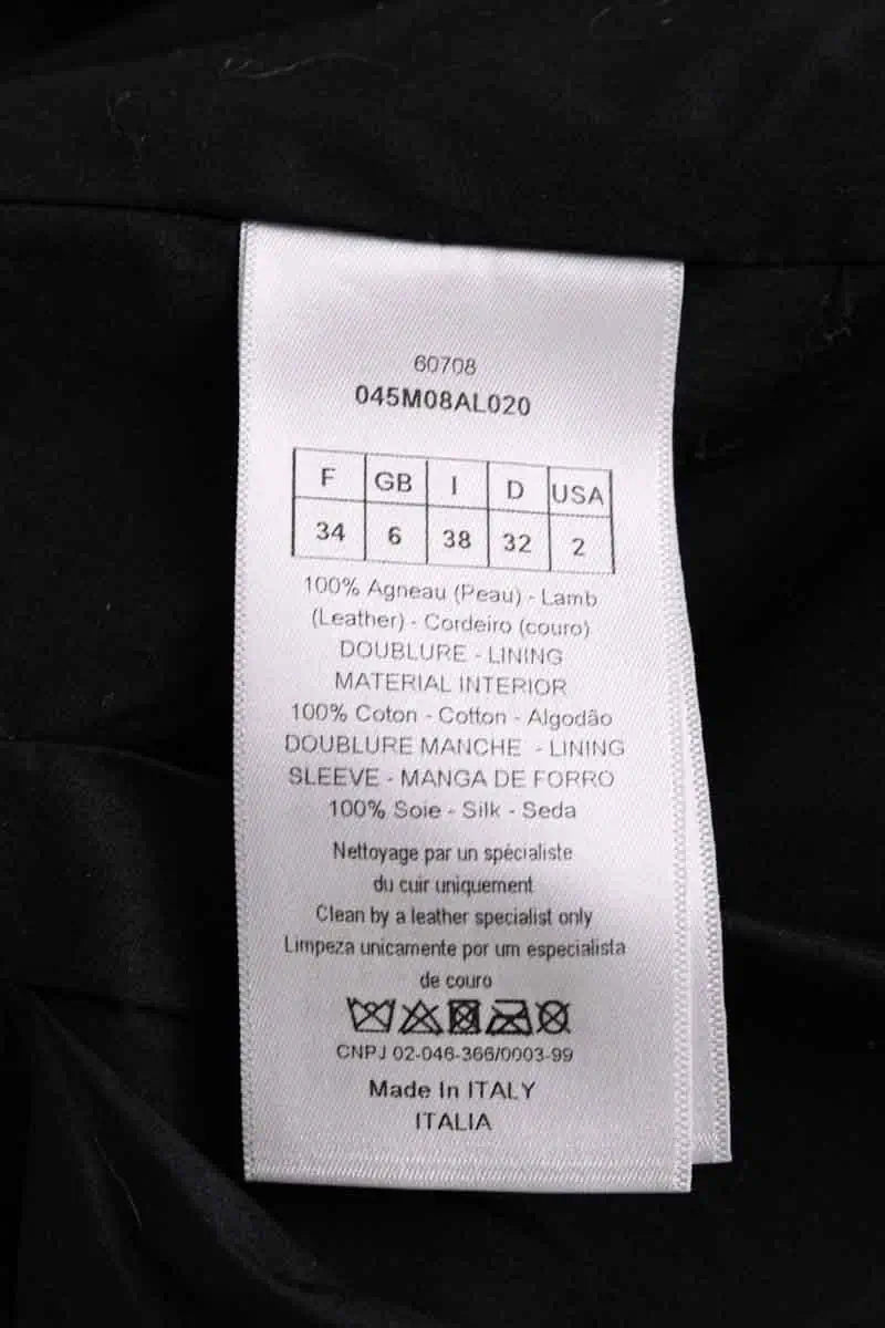 Manteau Dior Noir en Cuir