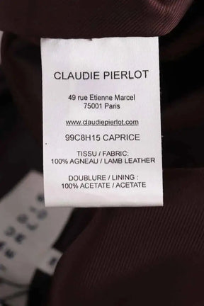 Veste Claudie Pierlot Bordeaux en Cuir