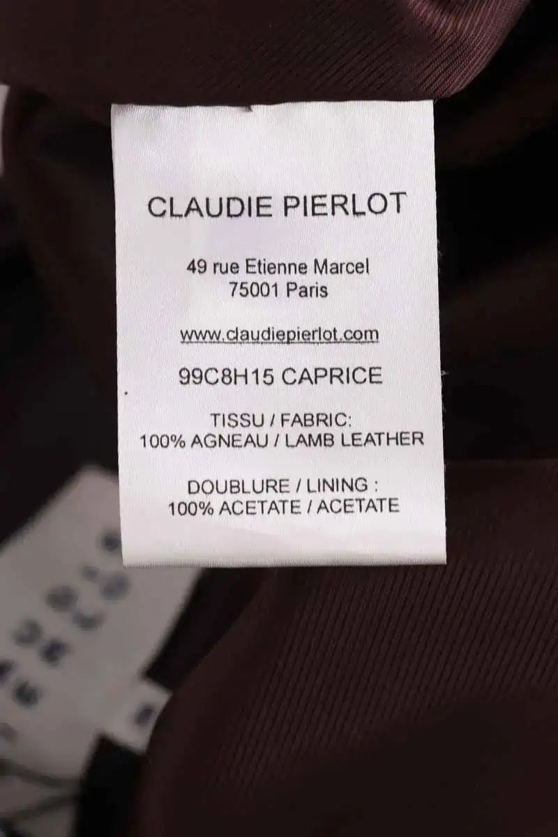 Veste Claudie Pierlot Bordeaux en Cuir