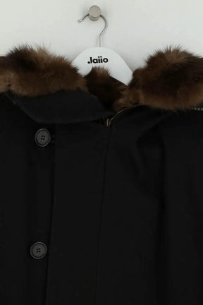 Manteau Yves Salomon Noir en Fourrure