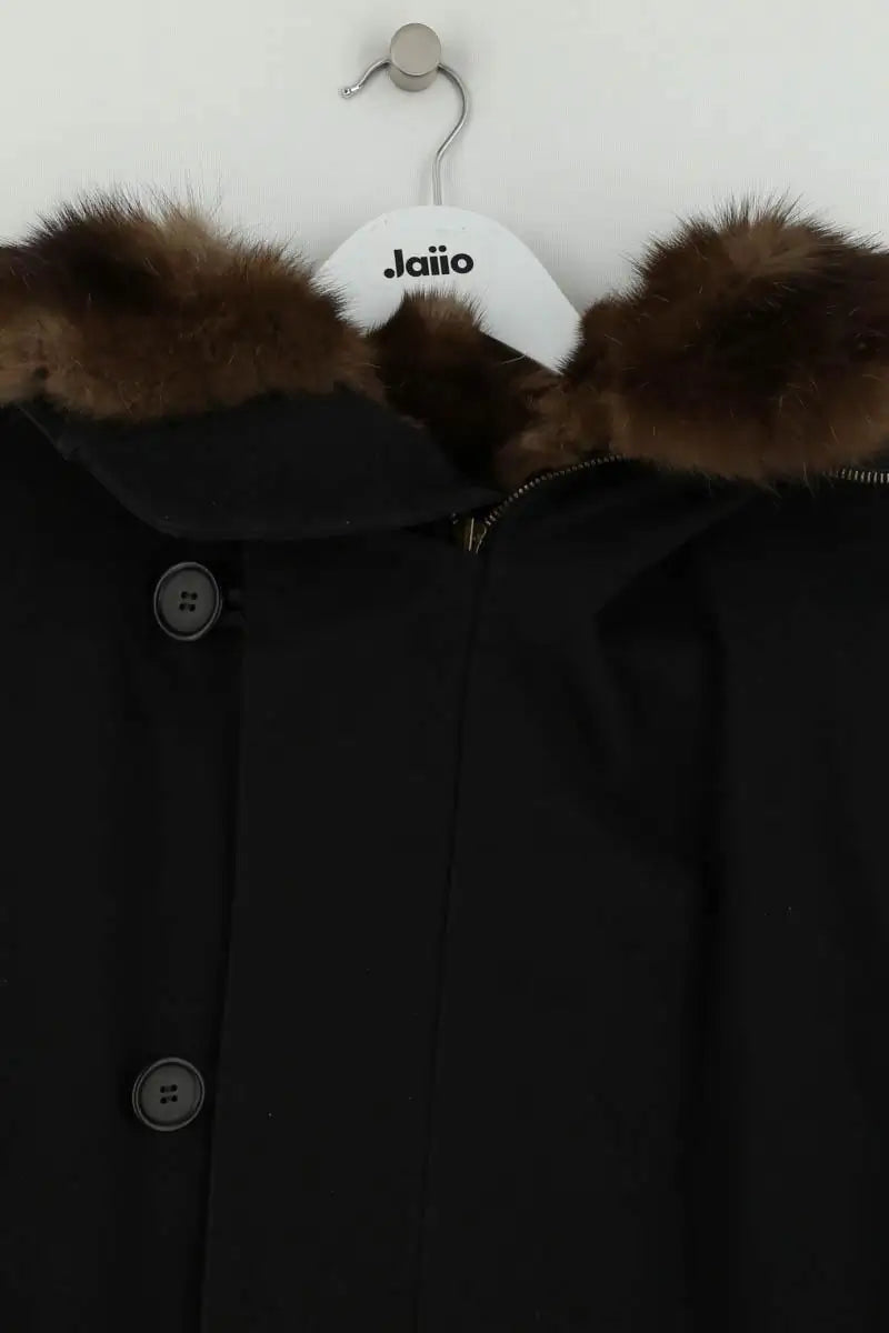 Manteau Yves Salomon Noir en Fourrure