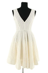 Robe Sandro Blanc en Synthétique, taille M - Seconde Main
