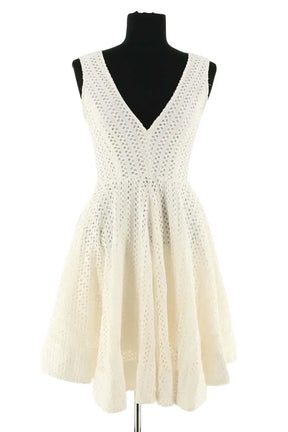 Robe Sandro Blanc en Synthétique, taille M - Seconde Main