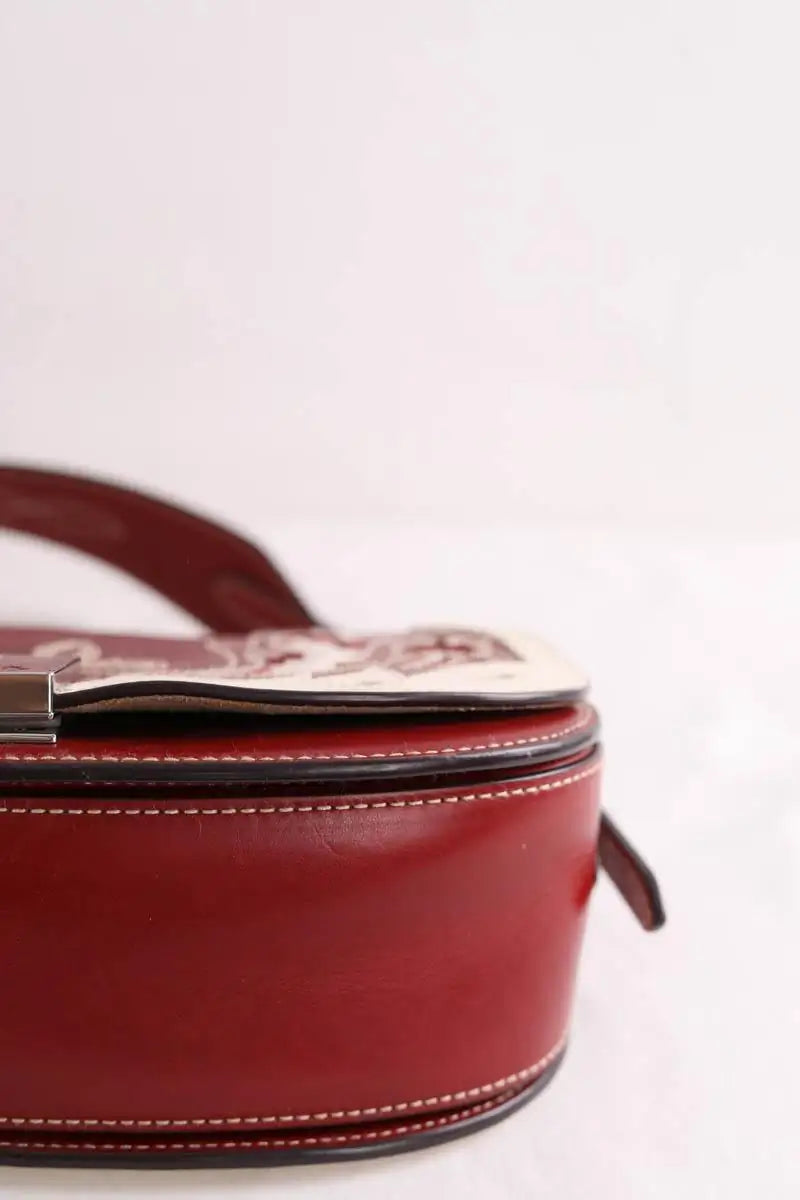 Sac à bandoulière Ralph Lauren Polo ID western saddle bag Bordeaux en Cuir