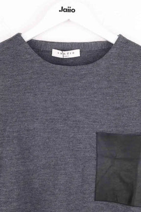 Pull Sandro Gris en Laine