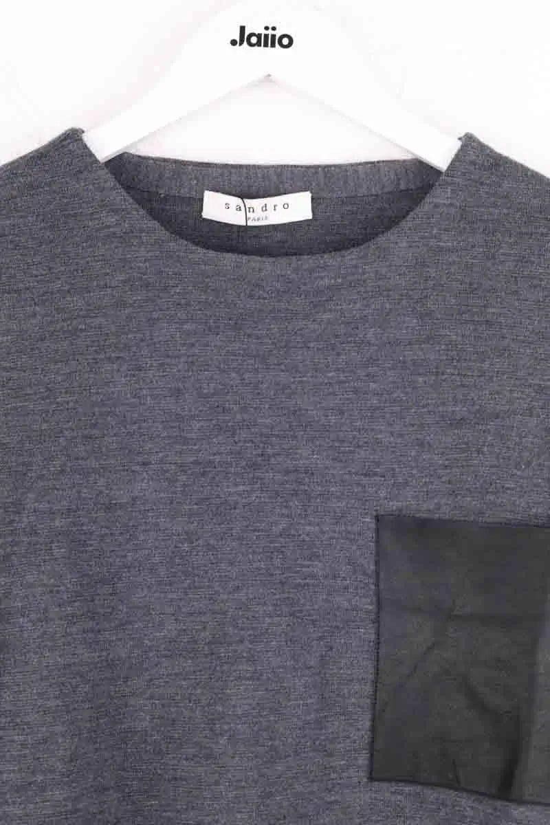 Pull Sandro Gris en Laine