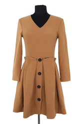 Robe Maje Marron en Viscose, taille S - Seconde Main