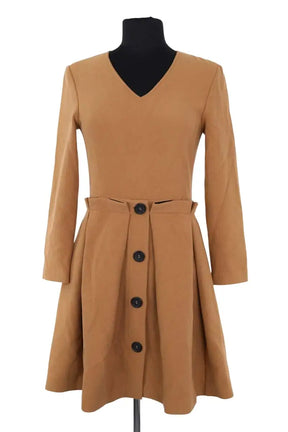 Robe Maje Marron en Viscose, taille S - Seconde Main