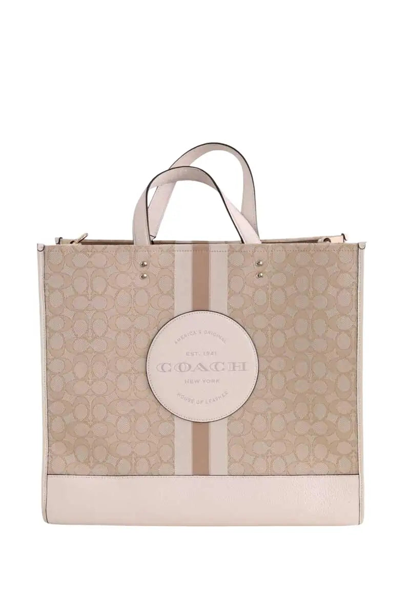 Cabas Dempsey Coach Beige en Cuir - Seconde Main