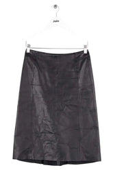 Jupe Yves Salomon Noir en Cuir, taille S - Seconde Main