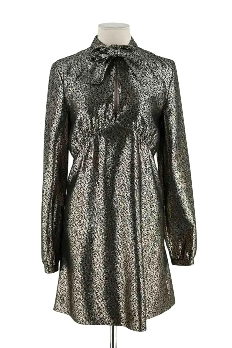 Robe Saint Laurent Doré en Viscose, taille M - Seconde Main