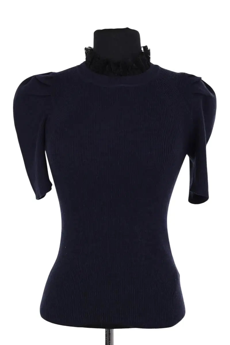 T-shirt Sandro Marine en Viscose, taille S - Seconde Main