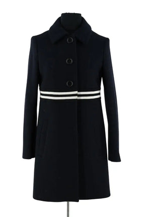 Manteau Maje Marine en Laine, taille S - Seconde Main