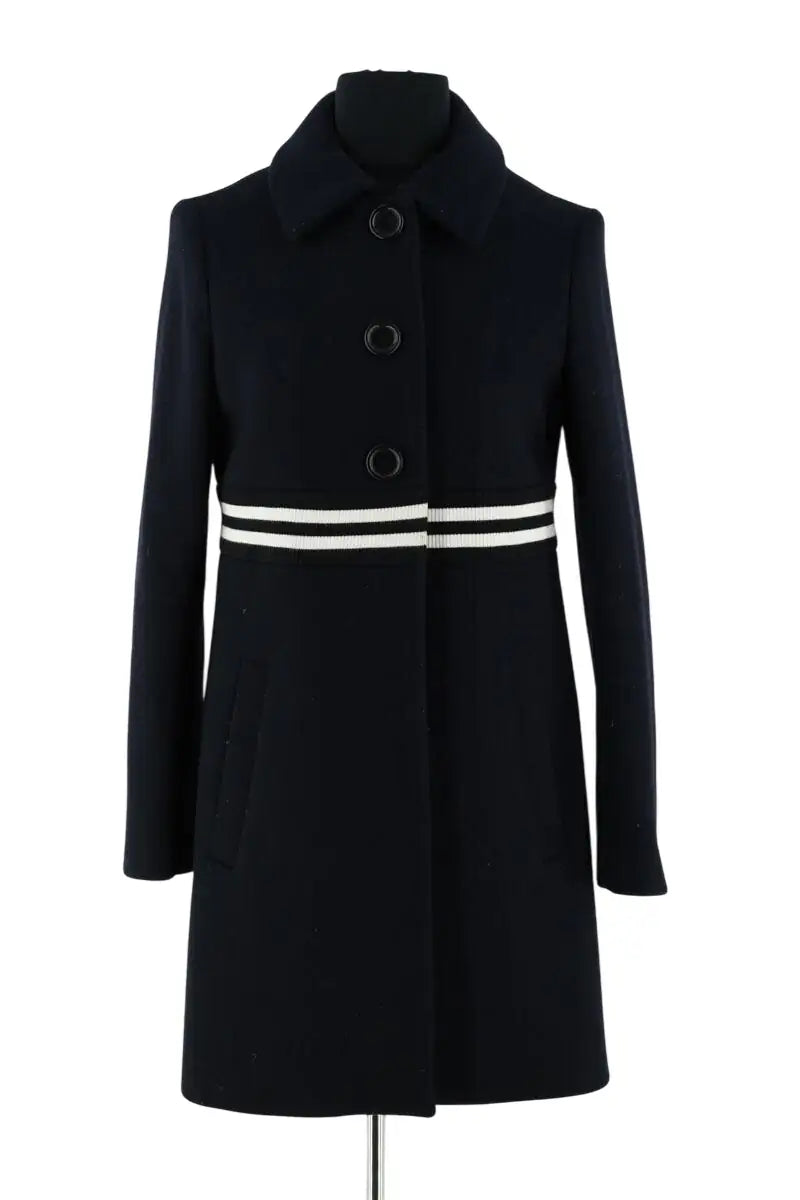 Manteau Maje Marine en Laine, taille S - Seconde Main