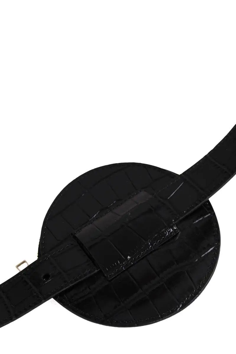 Ceinture Maje Noir en Cuir verni