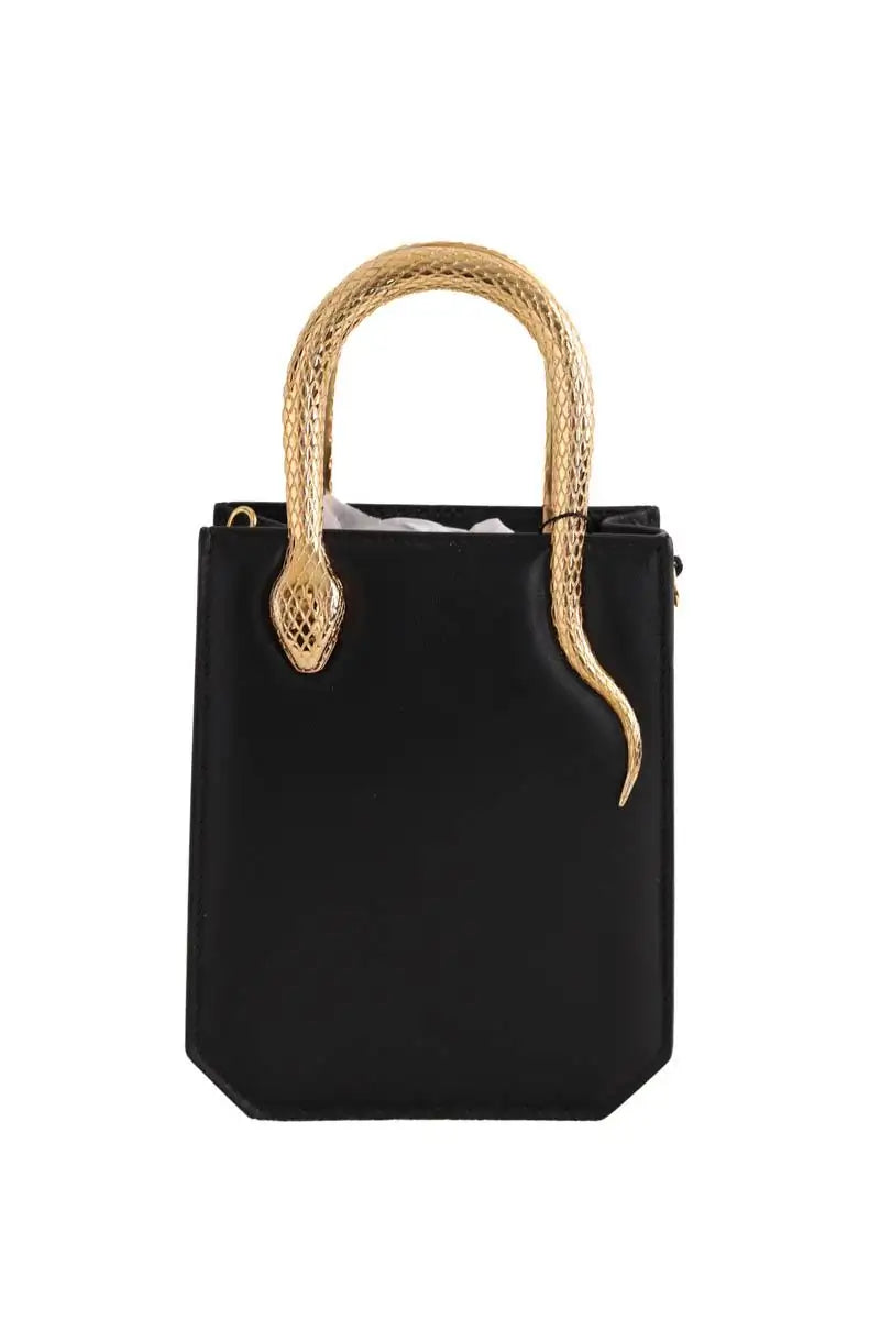 Serpentine Cabas Bulgari Noir en Cuir