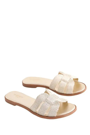 Mules LK Bennett Riley Doré en Tissu