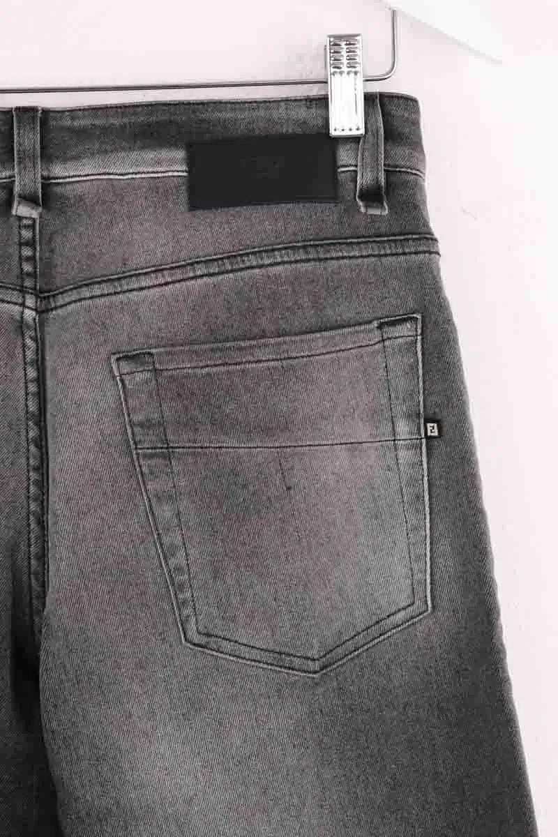 Jean droit Fendi Gris en Coton