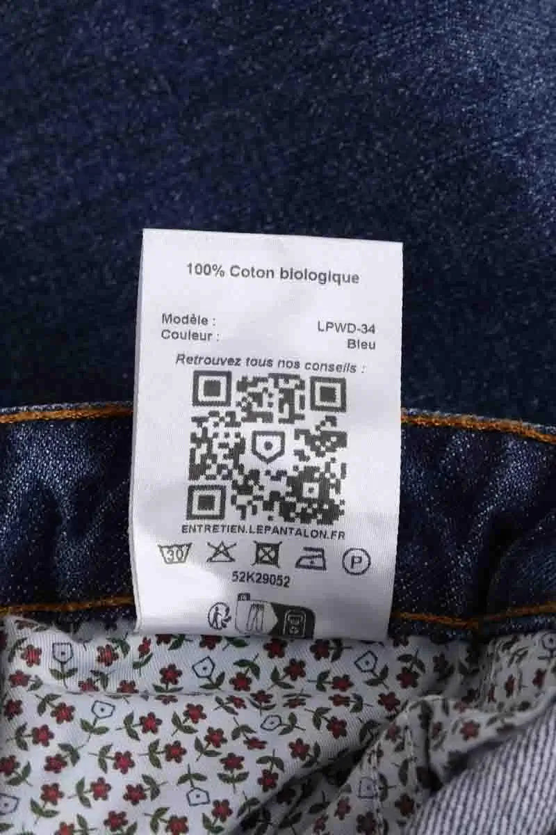Jean droit Lepantalon Bleu en Coton