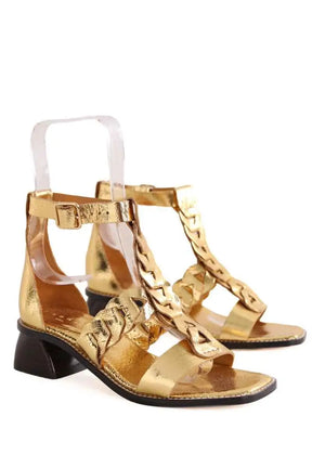 Sandales Sandro Doré en Cuir