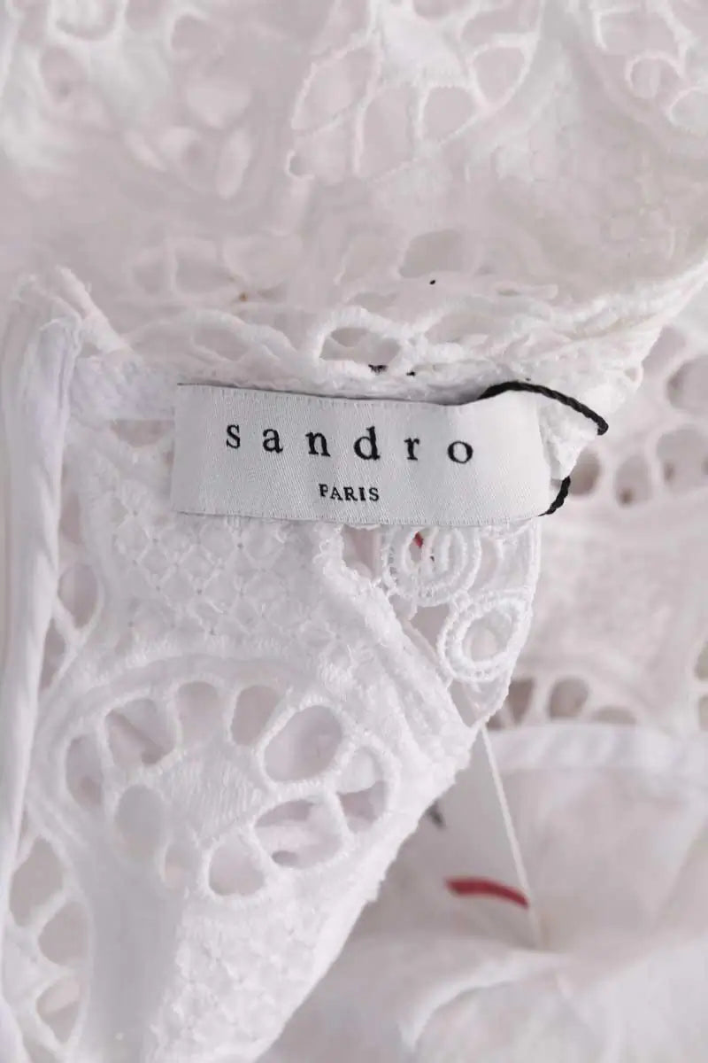 Robe Sandro Blanc en Coton