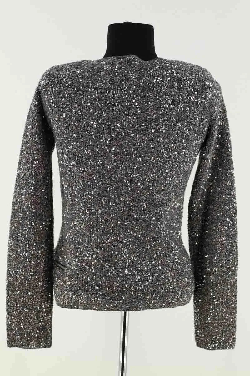 Gilet Maje Argent en Paillettes