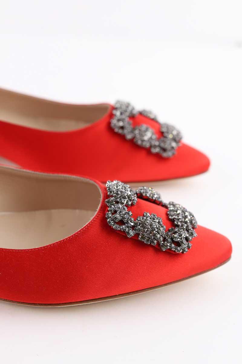 Ballerines Manolo Blahnik Hangisi Rouge