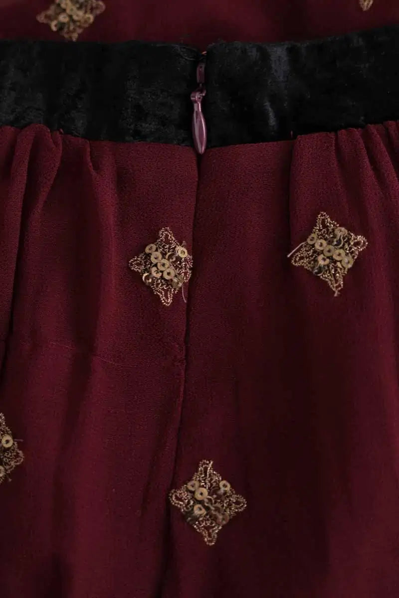 Mini jupe Claudie Pierlot Bordeaux en Synthétique