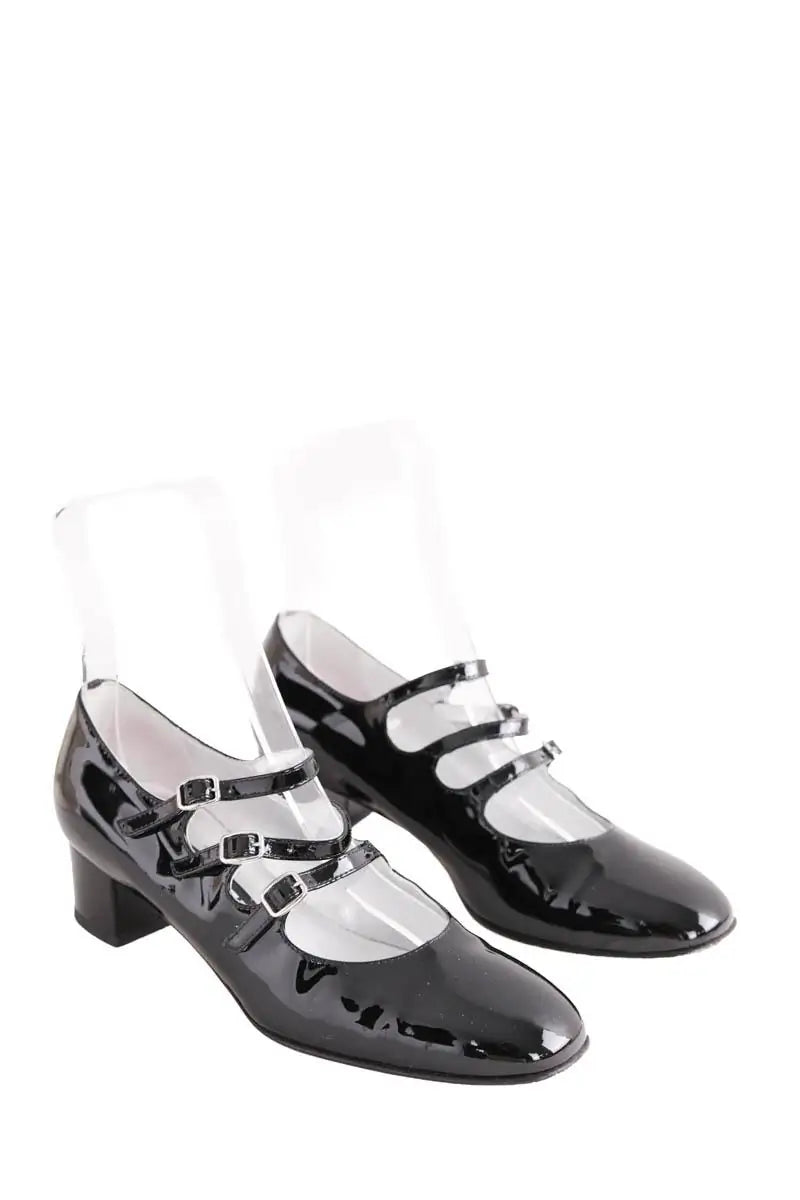 Ballerines Carel Noir en Cuir verni