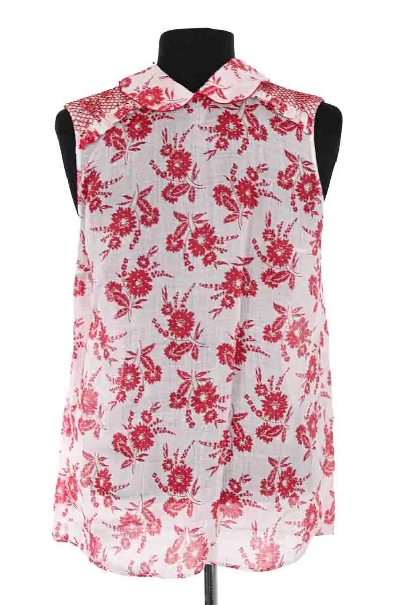 Top sans manche Miu Miu Rouge en Coton