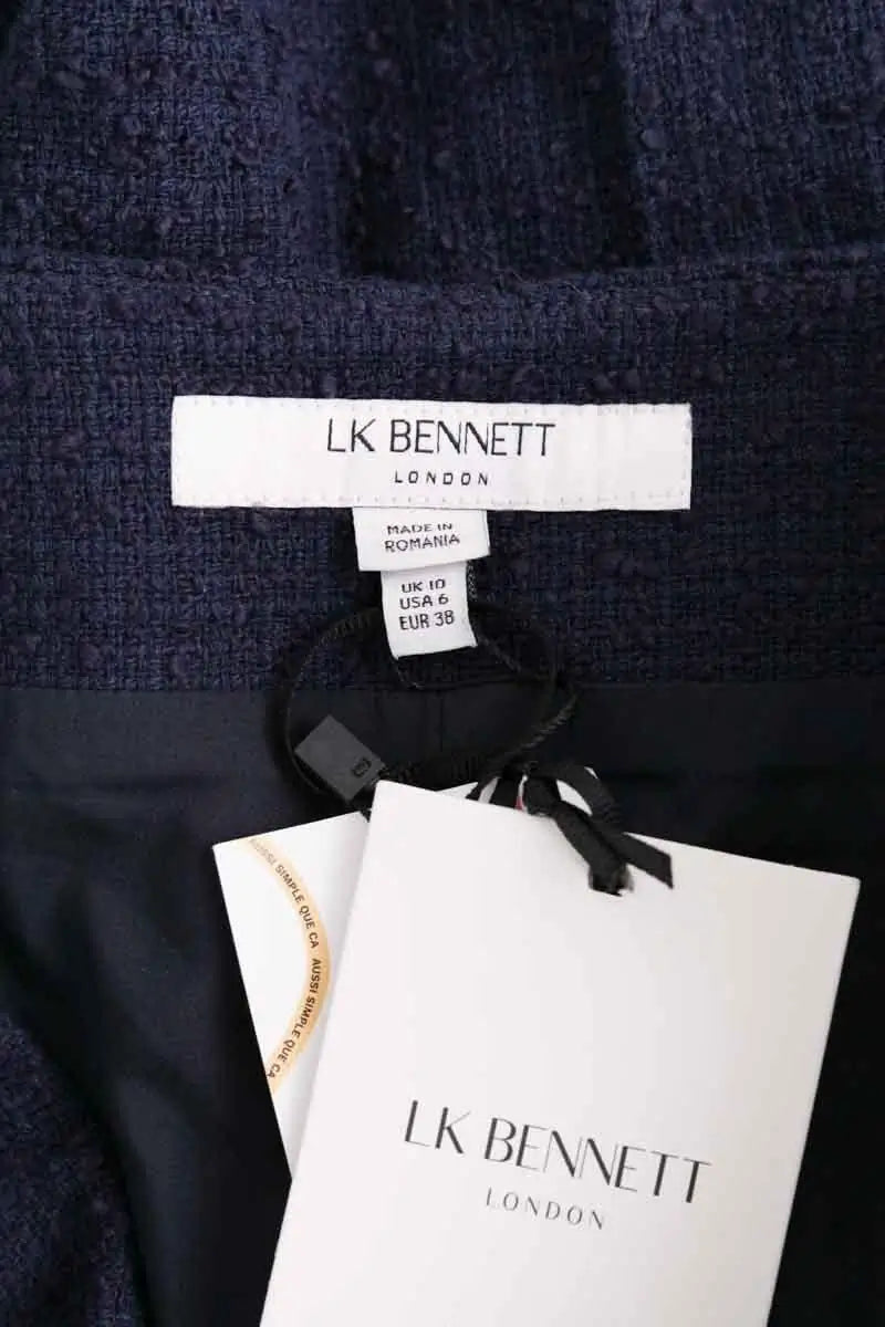 Pantalon droit LK Bennett Marine en Tissu