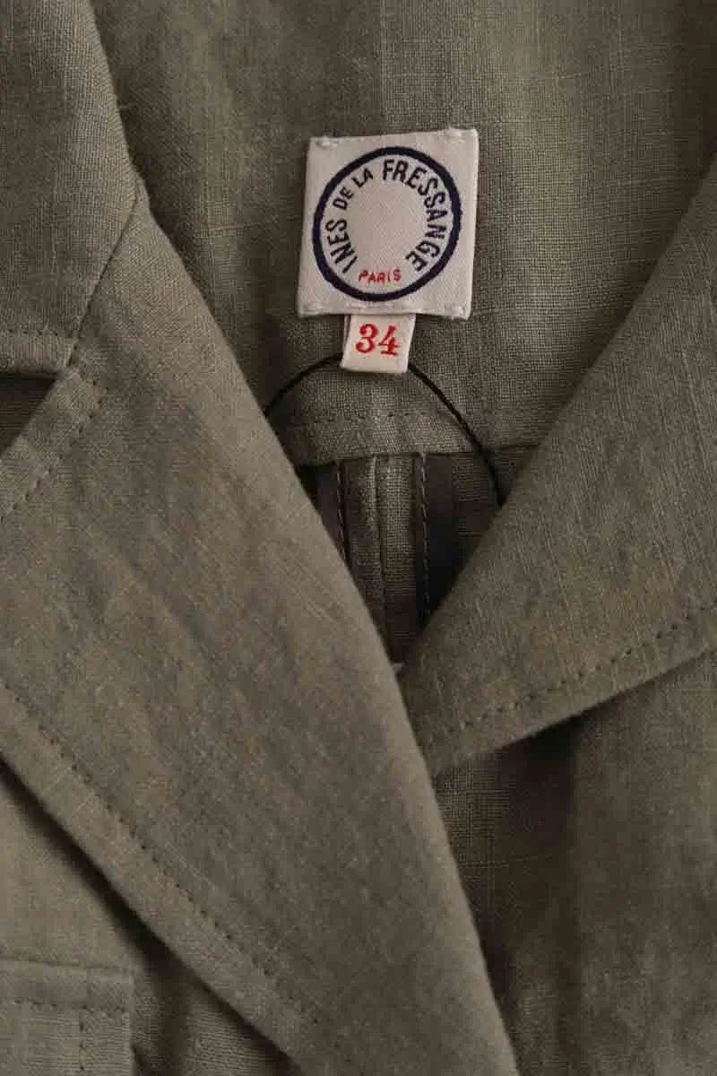 Veste Ines de la Fressange Kaki en Lin