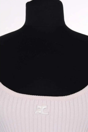 Top sans manche Courrèges Rose en Viscose