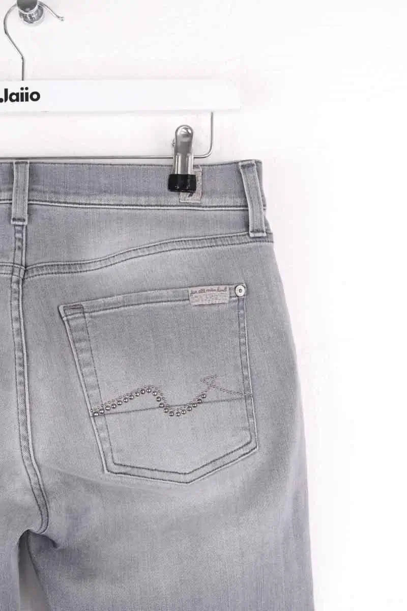 Jean droit 7 For All Mankind Gris en Denim
