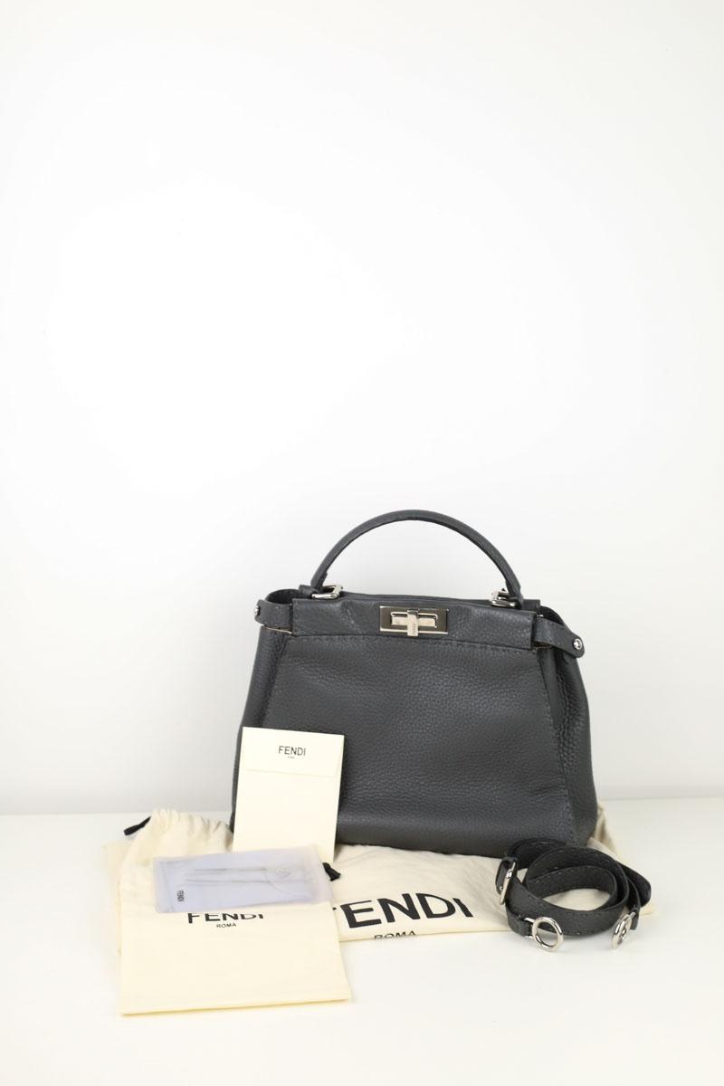 Sacs à main Fendi Peekaboo regular pocket Gris