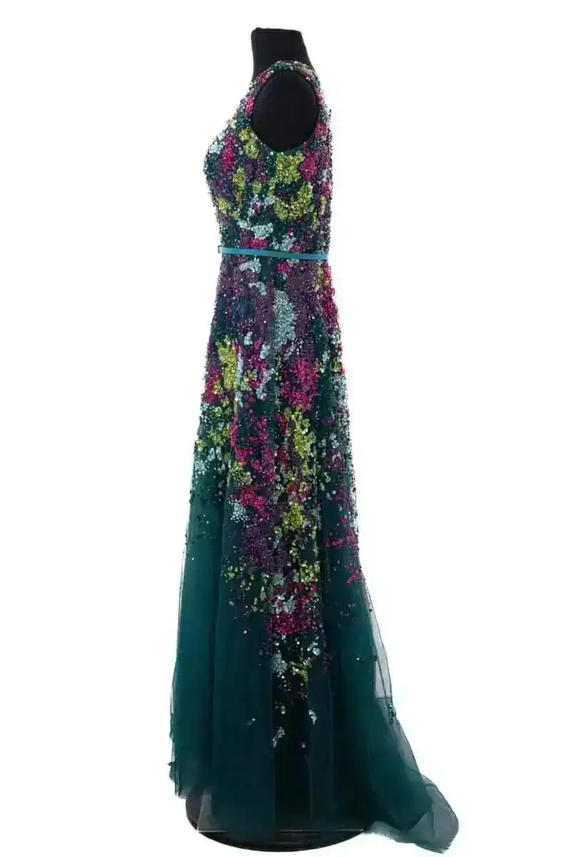 Robe Elie Saab Vert en Soie