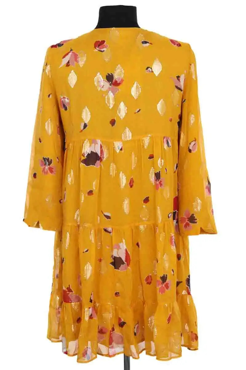 Robe Sézane Jaune en Soie