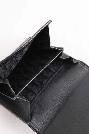Portefeuille Dior Noir en Cuir