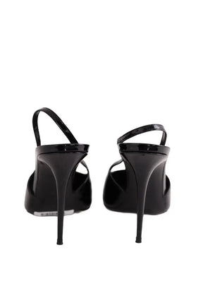 Talons Saint Laurent Noir en Cuir verni