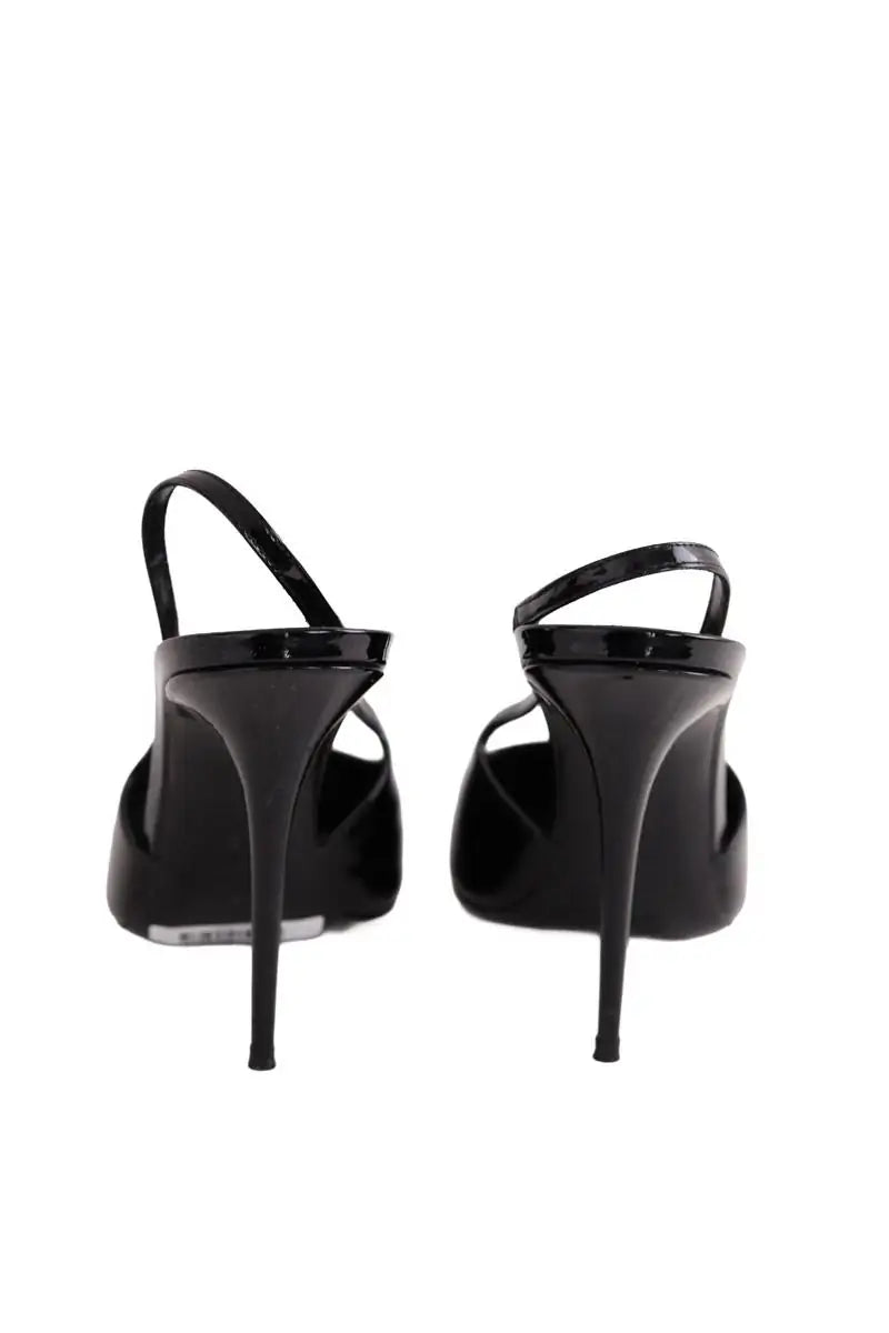 Talons Saint Laurent Noir en Cuir verni