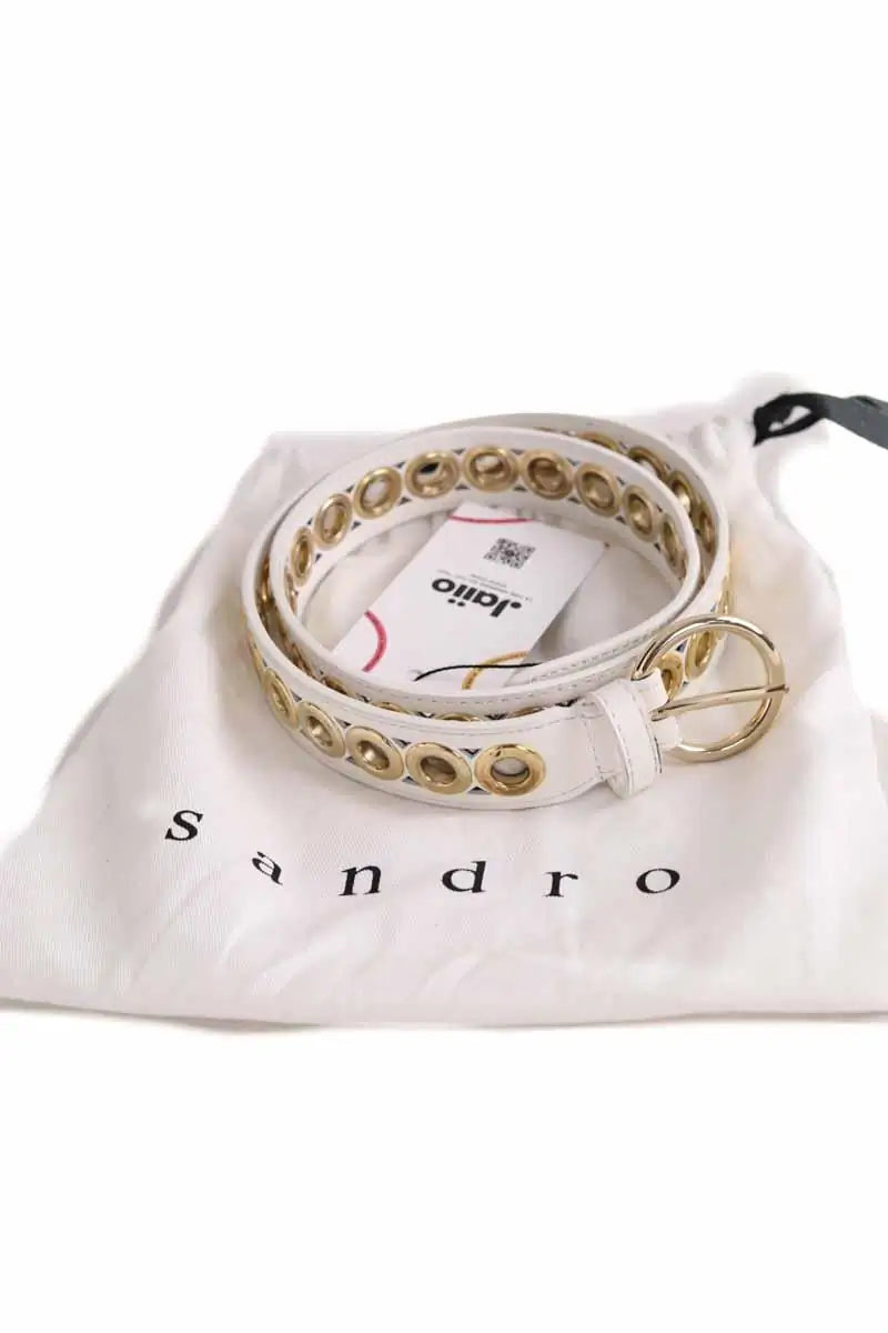 Ceinture en cuir Maje Blanc en Cuir