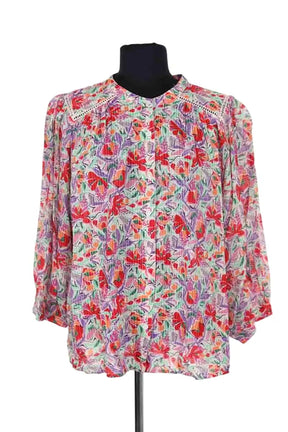 Blouse Ba&Sh Rouge en Viscose, taille L - Seconde Main