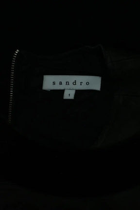 Top Sandro Noir en Cuir