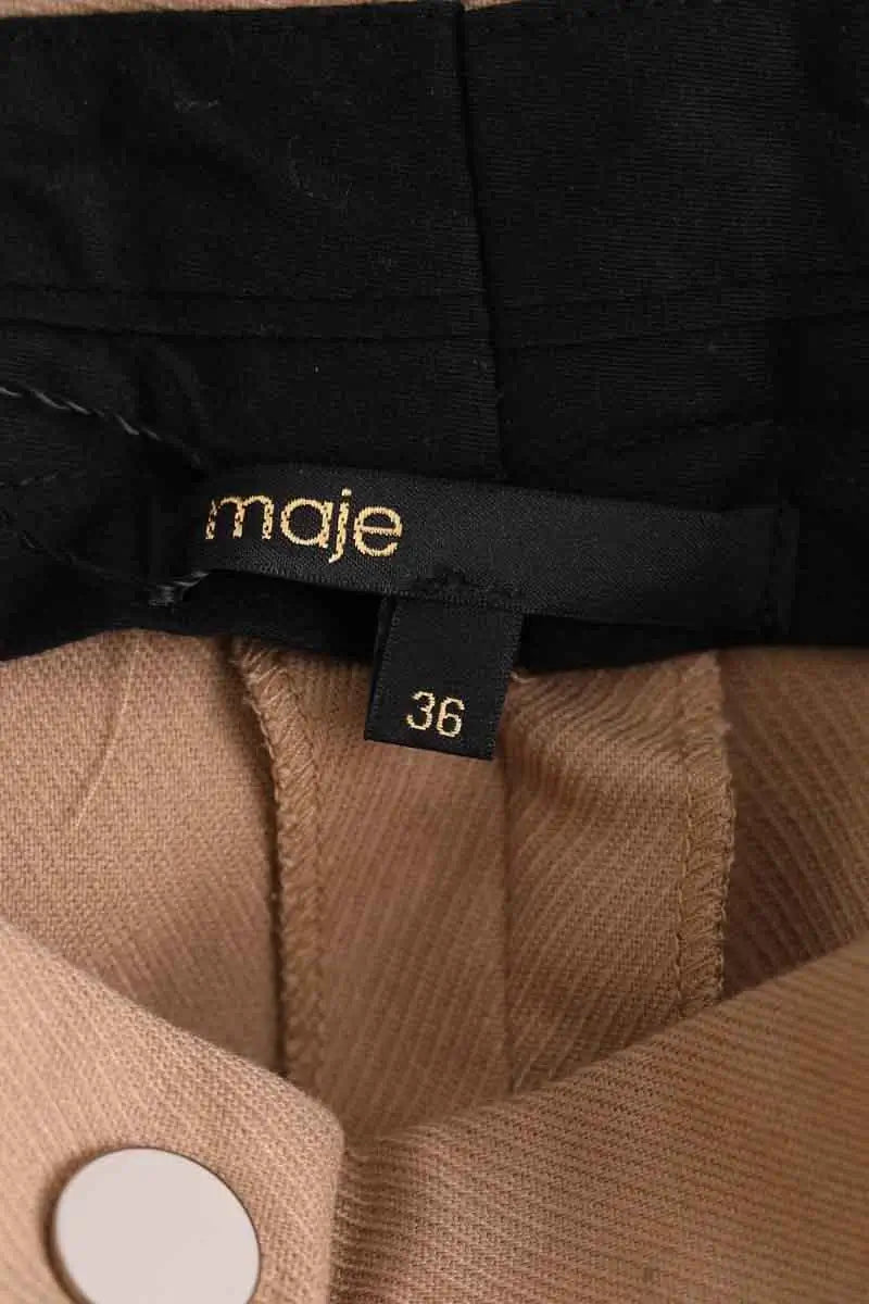 Pantalon large Maje Beige en Synthétique